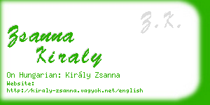 zsanna kiraly business card