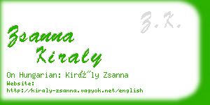 zsanna kiraly business card